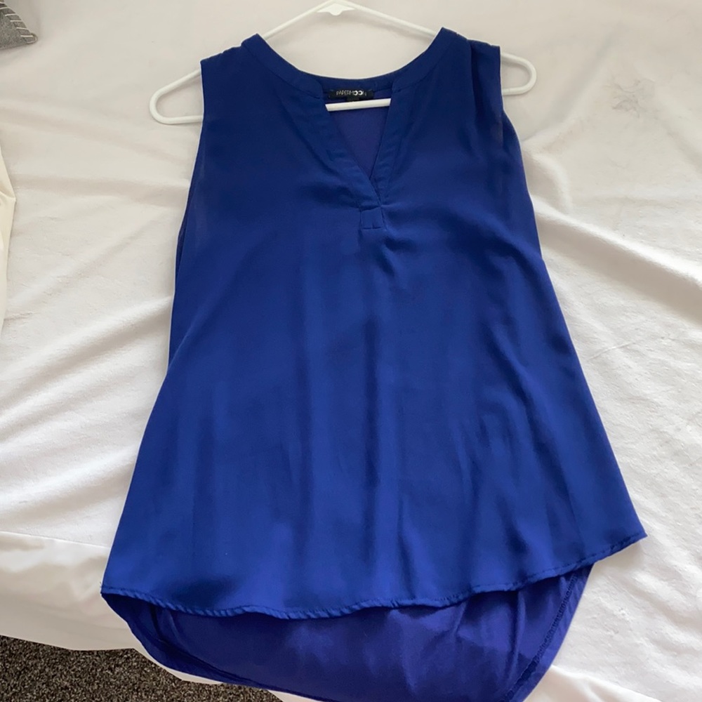 Blue tank top, barely worn, size small